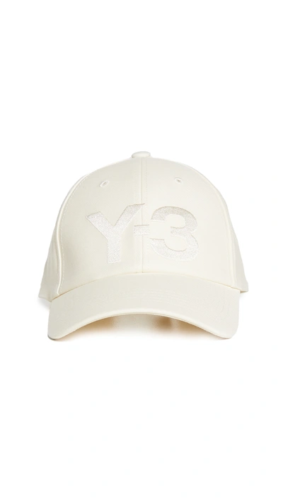 Y-3 Logo-embroidered Cotton-blend Canvas Cap In White