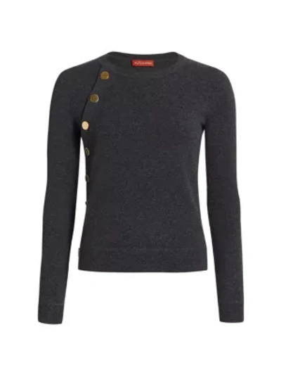 Altuzarra Minamoto Button-embellished Cashmere Sweater In Carbon Melange