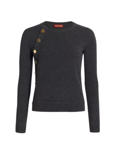 Altuzarra Minamoto Button-embellished Cashmere Jumper In Carbon Melange