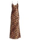 L Agence Serita Leopard Print Maxi Dress In Brown Black Leopard