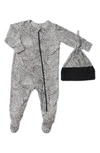 BABY GREY BY EVERLY GREY JERSEY FOOTIE & HAT SET,BB104-R