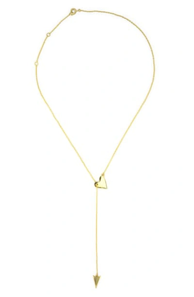 Adornia Heart & Arrow Y-necklace In Yellow Gold