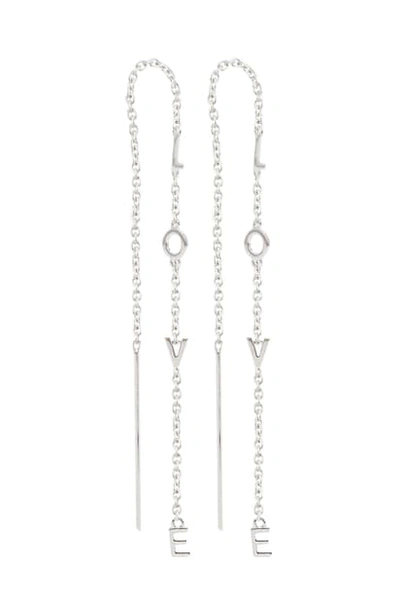 Adornia Love Threader Earrings In Silver