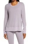 Alo Yoga 'glimpse' Long Sleeve Top In Lavender Smoke