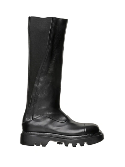 Silvano Sassetti Leather Boot In Nero