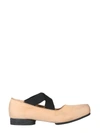 Uma Wang Distressed Pointe Flat Shoes In Beige