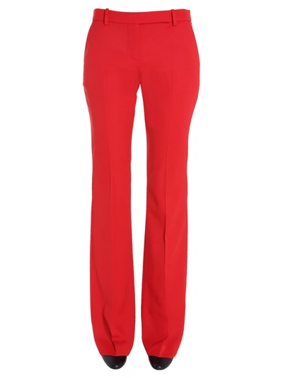 Alexander Mcqueen Bootcut Trousers In Red