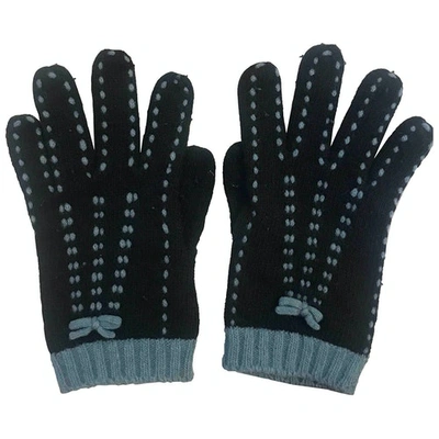 Pre-owned Moschino Wool Gloves In Blue