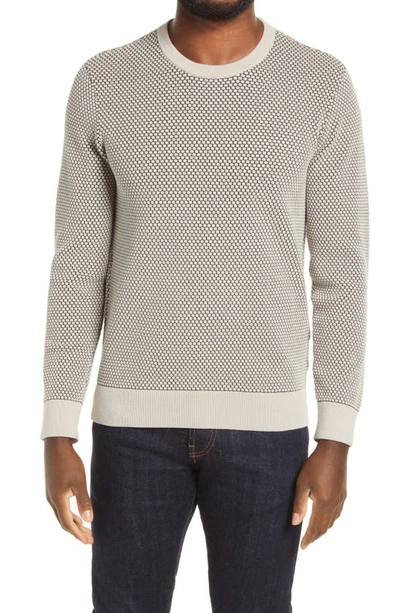 Club Monaco Honeycomb-knit Cotton-blend Sweater In Oatmeal
