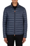 Save The Duck Two-way Zip Puffer Jacket In Blue