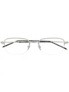 Montblanc Polished Square-frame Glasses In Silver