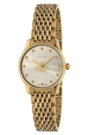 Gucci G-timeless Slim Yellow Gold Pvd Stainless Steel Bracelet Watch