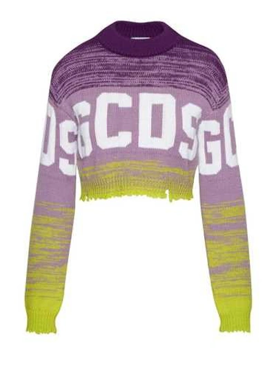Gcds Purple Logo Sweater Degraded Logo