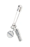 AMBUSH PILL CHARM SAFETY PIN EARRING,BMOD007F20MET0017200