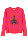 Girl's 1901 Kids' Merry Sparkle Sweater In Red Bittersweet Tree