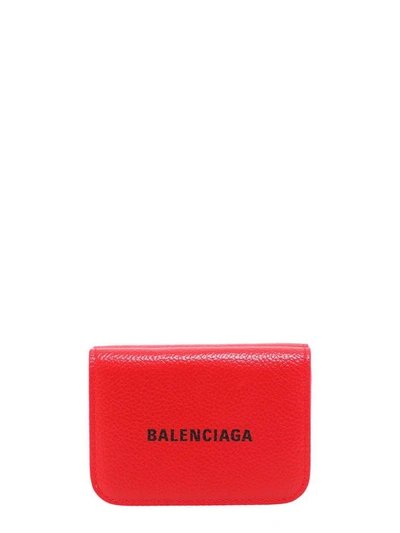 Balenciaga Mini Cash Wallet In Red