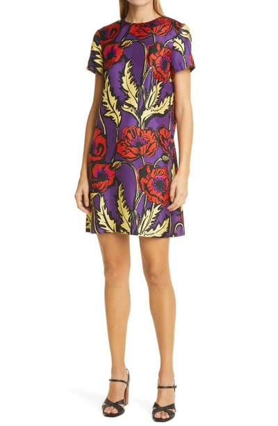 La Doublej Swing Big Blooms-print Dress In Big Blooms Viola