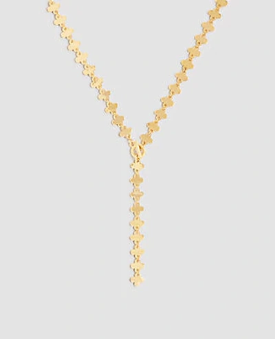 Ann Taylor Clover Lariat Necklace In Gold