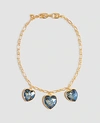 ANN TAYLOR CRYSTAL HEART STATEMENT NECKLACE,552875