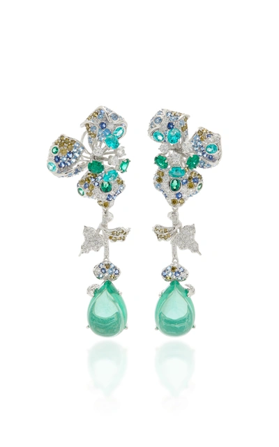 Anabela Chan Women's Orchid 18k White Gold Vermeil Multi-stone Earrings In Blue