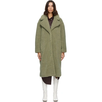 Stand Studio Women's Camille Faux Fur Cocoon Coat In Light Green
