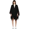 ALEXANDER MCQUEEN BLACK WOOL CAPE SCARF