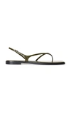 The Row Constance Flat Sandals In Olive