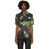 DRIES VAN NOTEN GREEN & PURPLE FLOWER POLO