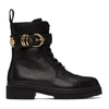 VERSACE JEANS COUTURE VERSACE JEANS COUTURE BLACK BELTED LACE-UP ANKLE BOOTS