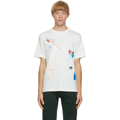 Paul Smith Paint-print Organic-cotton Jersey T-shirt In White