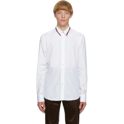 Paul Smith White Artist Stripe Collar Shirt In 01 White
