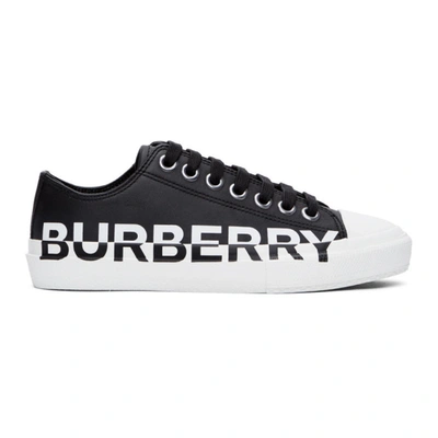 Burberry Black Gabardine Two-tone Logo Trainers