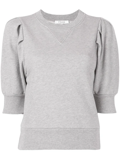 Frame Half-sleeve Sweatshirt In Grey