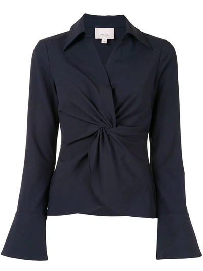 Cinq À Sept Knot Detail Shirt In Blue