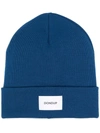 DONDUP FINE-KNIT LOGO PATCH BEANIE