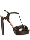 FRANCESCO RUSSO HIGH-HEEL T-BAR SANDALS