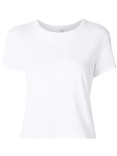 Re/done Crewneck Cotton T-shirt In Optic White