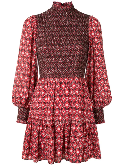 Alice And Olivia Floral Print Dress In Red