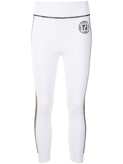 Fendi Ff Motif Track Trousers In White
