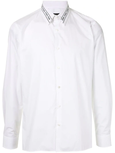 Fendi Logo-collar Shirt In White