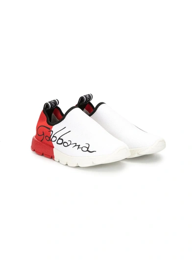 Dolce & Gabbana Kids' Millennials Slip-on Sneakers In Red