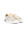 DOLCE & GABBANA GOLD PANELLED SNEAKERS