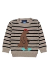 ANDY & EVAN KIDS' BEAR INTARSIA CREWNECK SWEATER,F2044196B