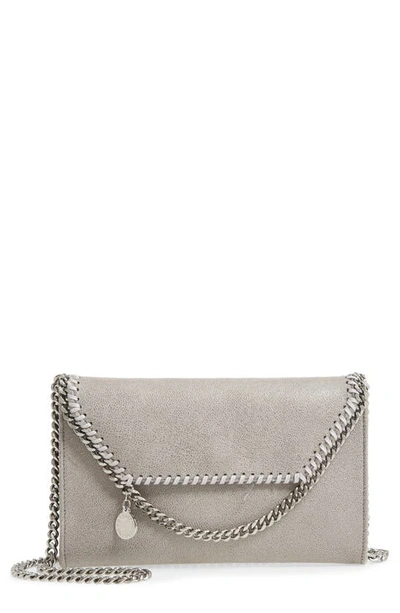 Stella Mccartney Mini Falabella Shaggy Dear Faux Leather Crossbody Bag In Grey