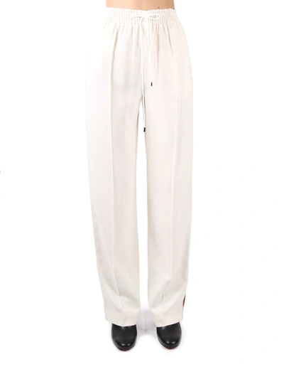 Chloé Jogging Trousers With Side Bands With Logo In Bianco