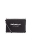 SAINT LAURENT RIVE GAUCHE CLUTCH BAG IN BLACK