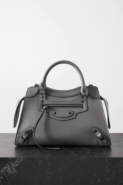 Balenciaga Borsa Neo Classic Piccola In Pelle In Gray