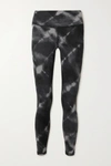 Varley Century Tie-dyed Stretch Leggings In Black