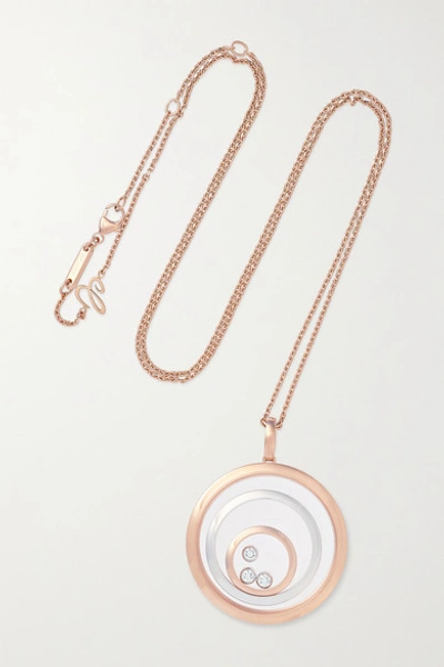 Chopard Happy Spirit 18-karat Rose And White Gold Diamond Necklace In Rose Gold
