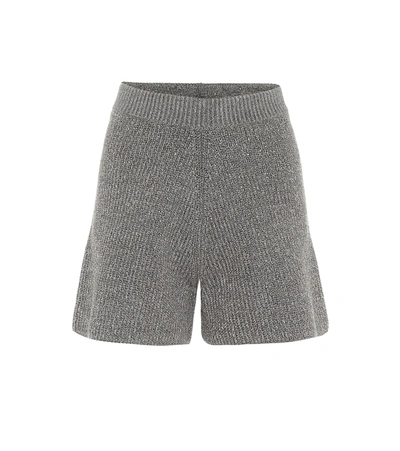 Alanui Space Invaders Wool-blend Shorts In Grey